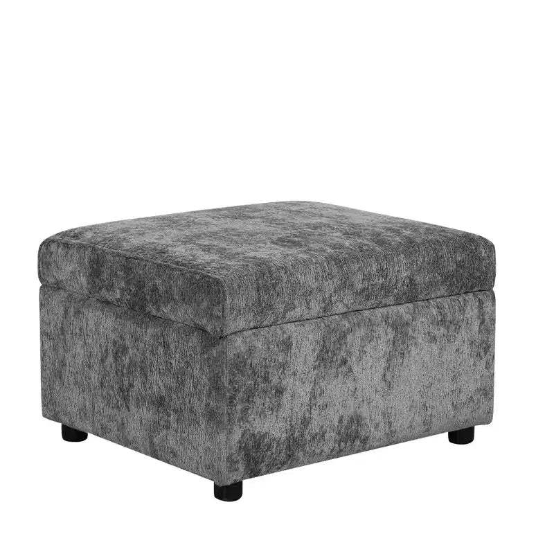 Canapé d'angle moderne Whisen 112 convertible avec pouf de rangement, trois oreillers, dispositifs de chargement
