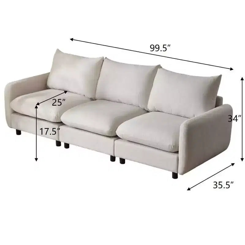 Christopher Knight Home Acker 99,5 Divano Sezionale Moderno a 3 Posti Imbottito, Bianco