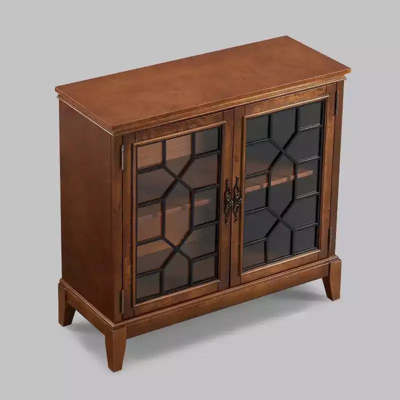 Mobiletto di Accento Largo 36 Pollici con 2 Ante, Credenza in Stile Vintage con Gambe in Legno Massello-Farati