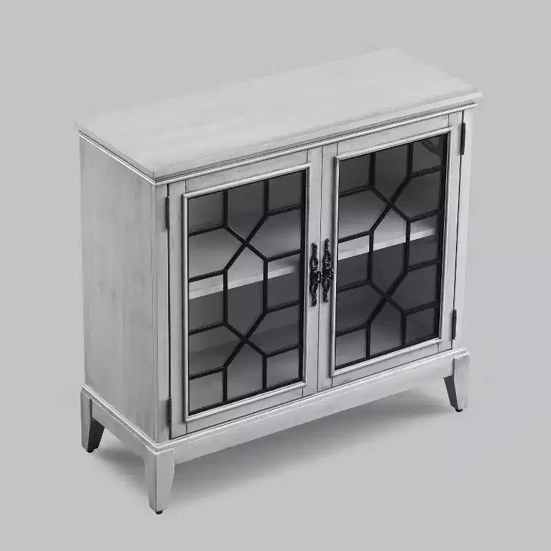 Mobiletto di Accento Largo 36 Pollici con 2 Ante, Credenza in Stile Vintage con Gambe in Legno Massello-Farati