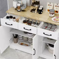 Farmhouse Buffet Cabinet Storage Sideboard with 3 Drawers and 3 Doors for Dining Living Room Kitchen Cupboard