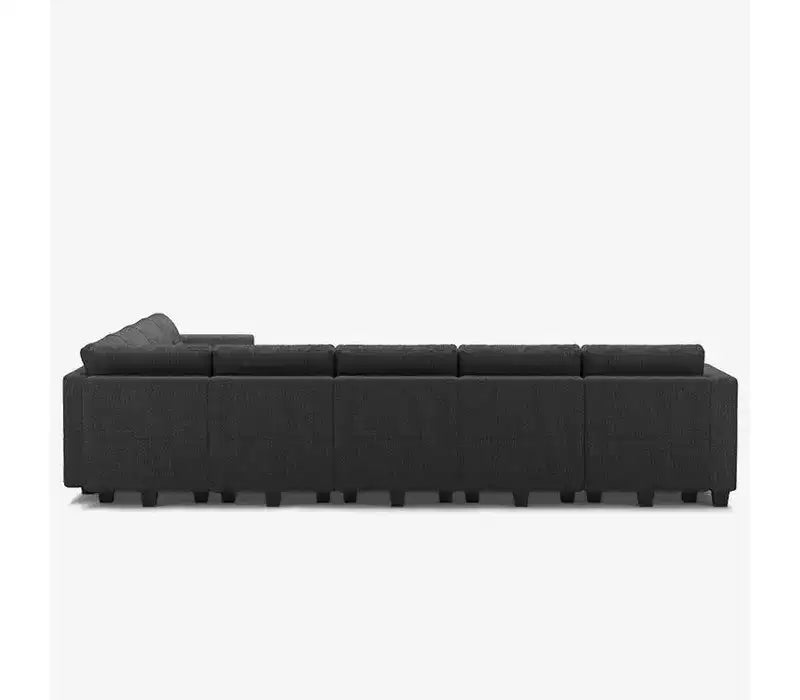 Divano componibile Belffin Weave con seduta contenitore e pouf (9 posti + 11 braccioli)
