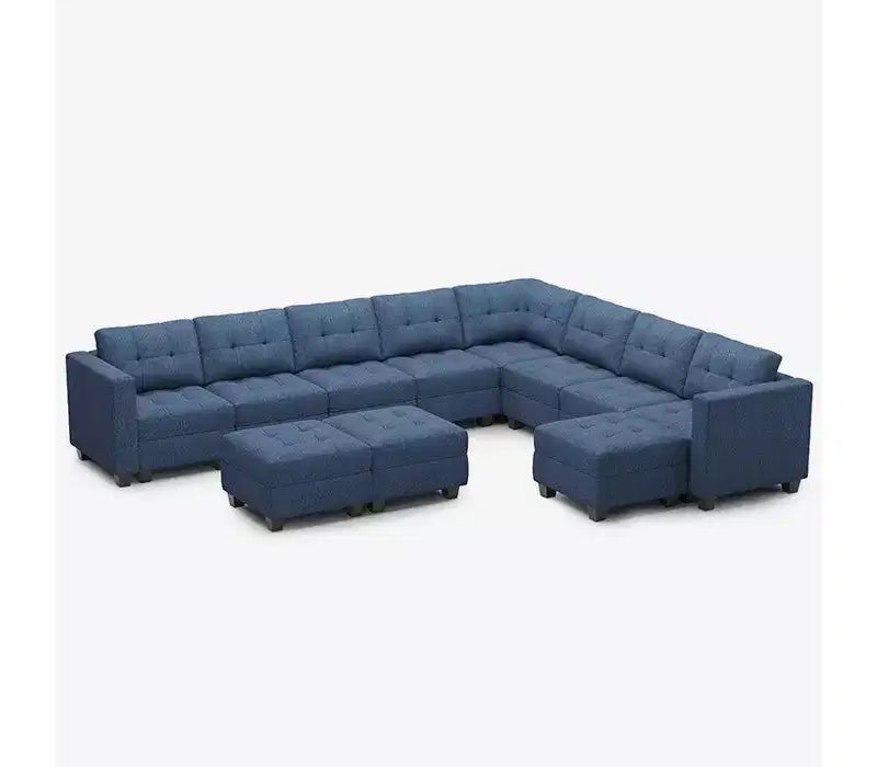 Belffin Modular Weave Sofa with Storage Seat and Ottoman (9 Seats + 11 Sides)