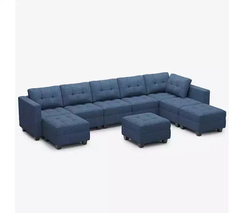 Belffin Modular Weave Sofa with Storage Seat and Ottoman (8 Seats + 8 Sides)