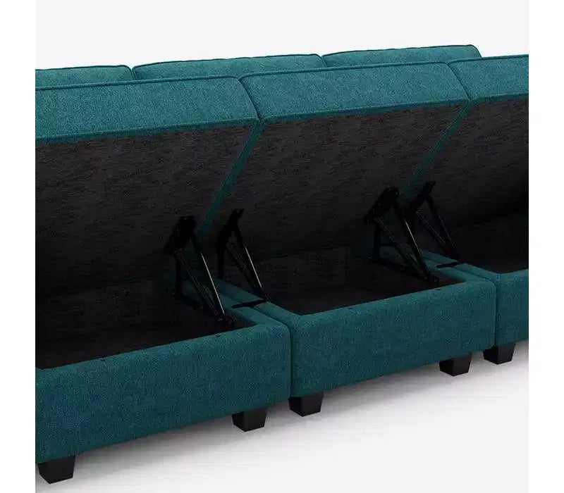Canapé modulable Belffin Terry avec rangement intégré (6 places + 8 côtés)