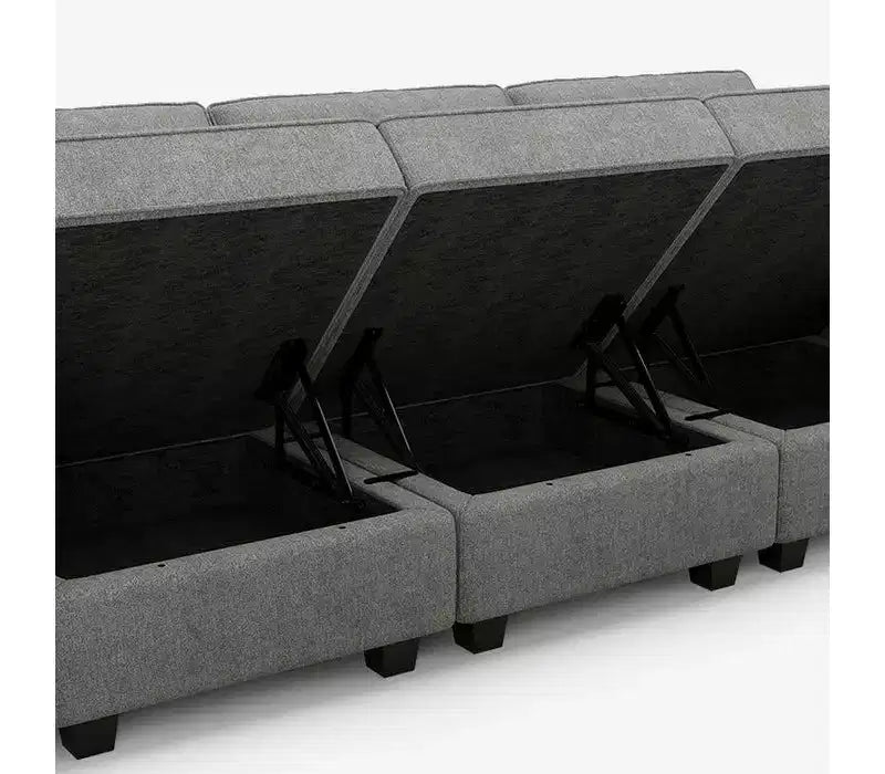 Canapé modulable Belffin Terry avec rangement intégré (6 places + 8 côtés)