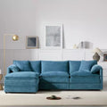 Whisen Modern Design Oversized Chenille Modular Sectional Sofa 4 Seat Sofa with Double Cushions and Movable Ottomans