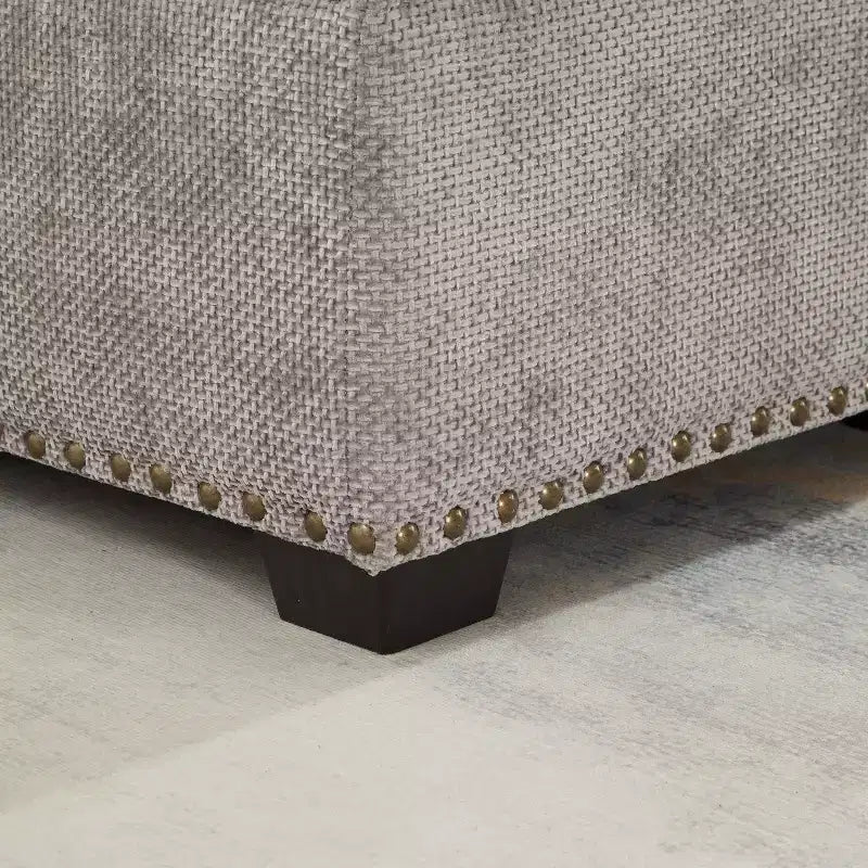 Divano sezionale angolare a L da 97" con pouf contenitore, divano angolare a 7 posti in tessuto ciniglia con 2 cuscini per soggiorno - ModernLuxe