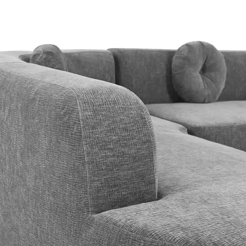 Divano componibile moderno Christopher Knight Home Patrick 122 extra large in ciniglia con cuscini