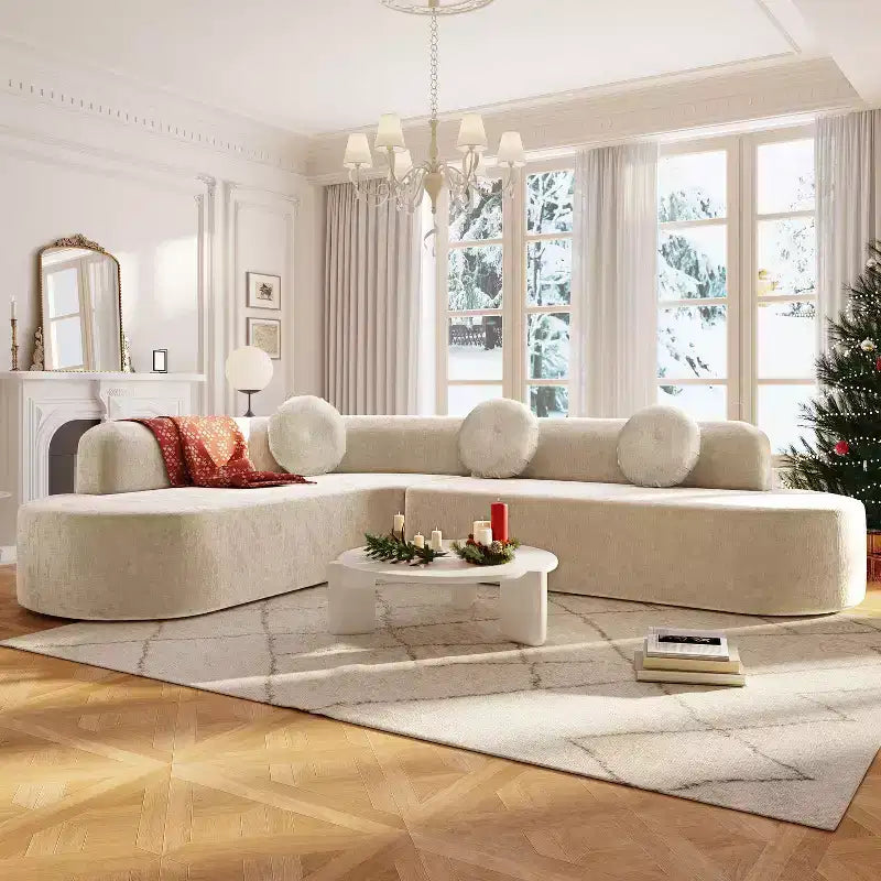 Divano componibile moderno Christopher Knight Home Patrick 122 extra large in ciniglia con cuscini