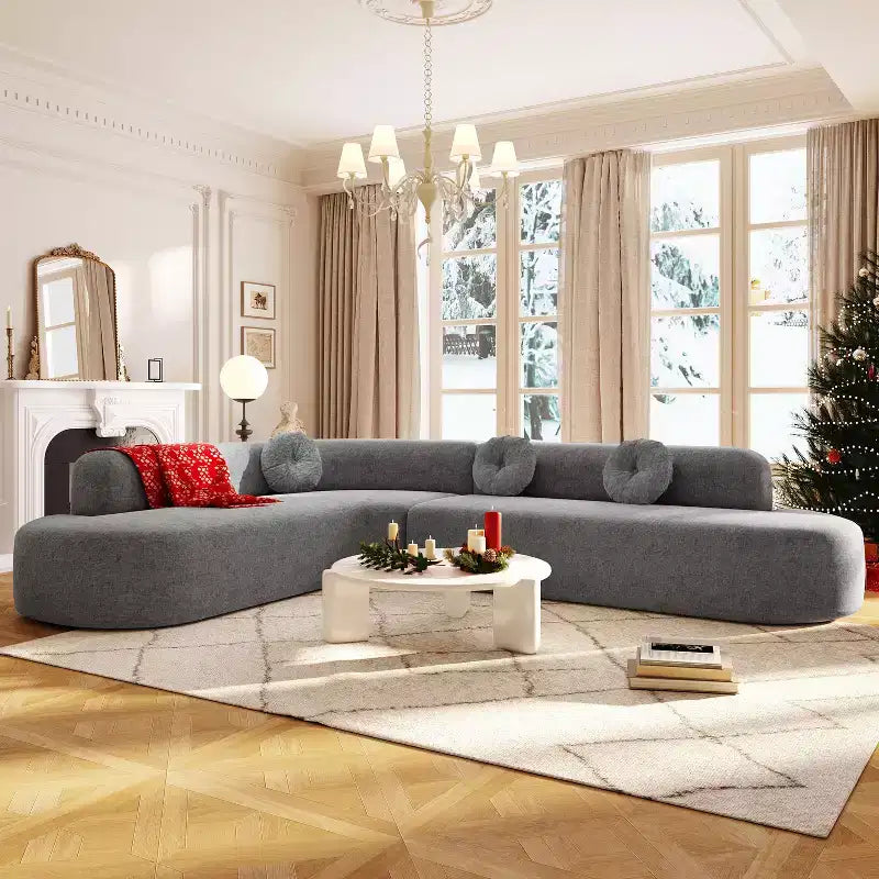 Divano componibile moderno Christopher Knight Home Patrick 122 extra large in ciniglia con cuscini