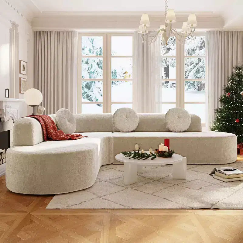 Divano componibile moderno Christopher Knight Home Patrick 122 extra large in ciniglia con cuscini