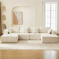 137 Sectional Couch Cloud Modular Modern U-Shaped Sofa with Chaise Lounge, Corduroy Fabric, No Assembly Required