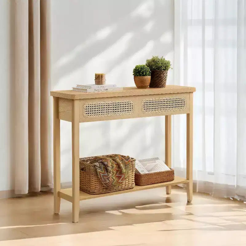 arrow Console Table Tavolo consolle con cassetti Piccolo tavolo d'ingresso Tavolo consolle in rattan Tavolo consolle d'ingresso Tavolo consolle in legno