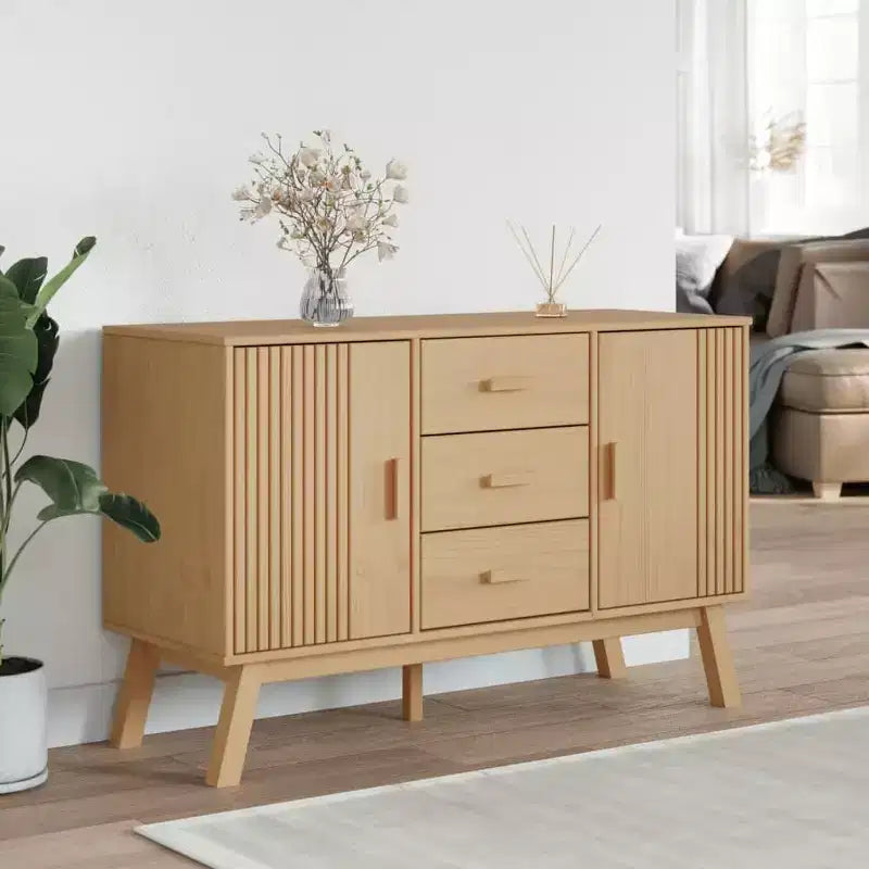 vidaXL Madia OLDEN marrone 44.9x16.9x28.9 Legno massello di pino