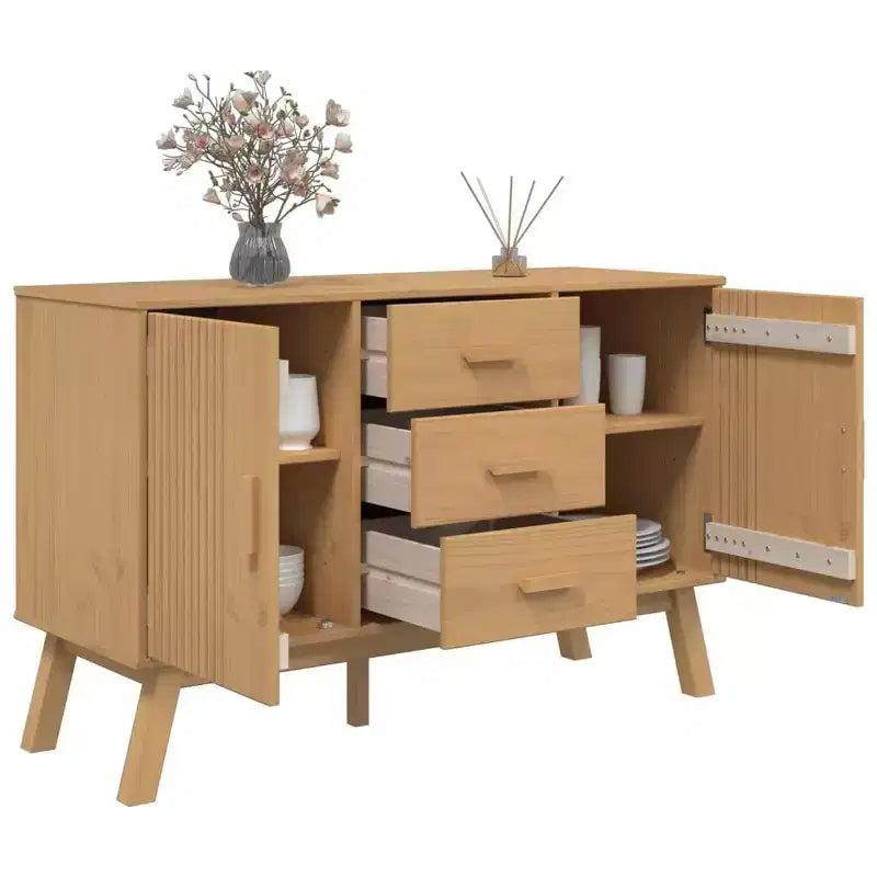 vidaXL Madia OLDEN marrone 44.9x16.9x28.9 Legno massello di pino