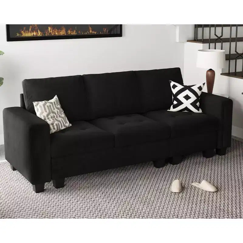 Belffin Modular Velvet Tufted Sofa Couch 3 Seater for Living Room