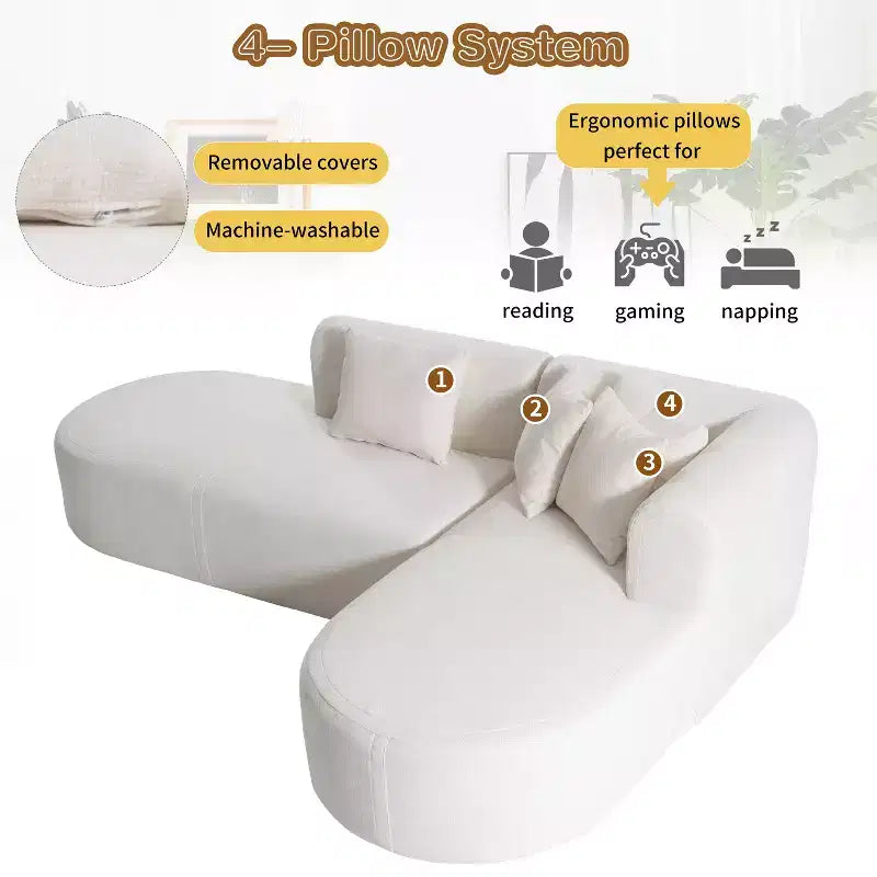 Christopher Knight Home Imre, divano angolare moderno imbottito a 4 posti con cuscini