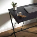 Mehoom Scrivania moderna in metallo per ufficio domestico, tavolo, nero, 90 cm