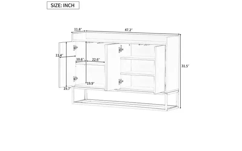 Whisen Madia Moderna Elegante Credenza con Ampio Spazio di Archiviazione per Sala da Pranzo, Ingresso