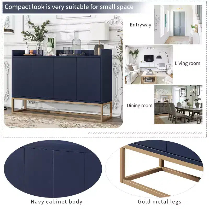 Whisen Madia Moderna Elegante Credenza con Ampio Spazio di Archiviazione per Sala da Pranzo, Ingresso