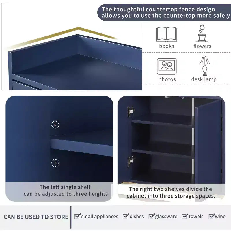 Whisen Madia Moderna Elegante Credenza con Ampio Spazio di Archiviazione per Sala da Pranzo, Ingresso