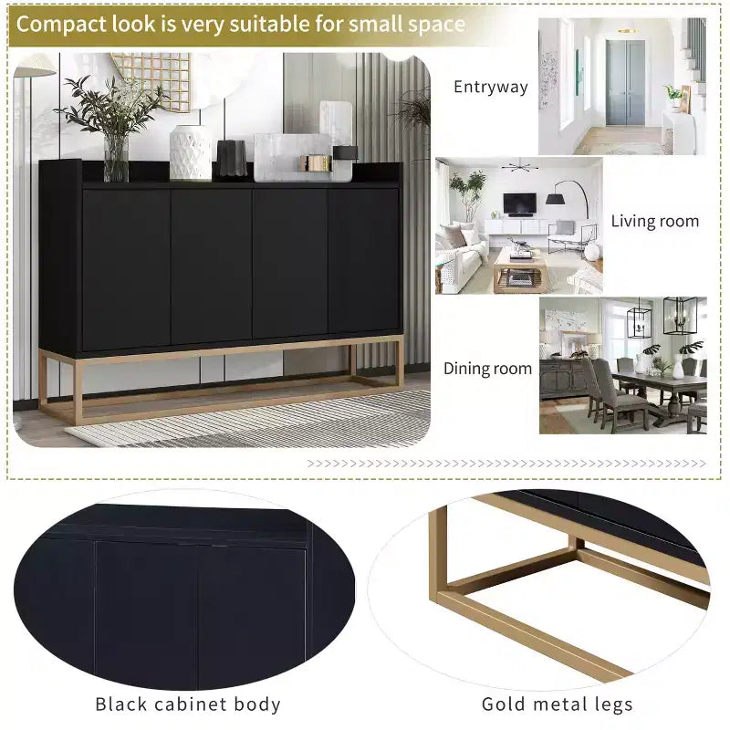 Whisen Madia Moderna Elegante Credenza con Ampio Spazio di Archiviazione per Sala da Pranzo, Ingresso
