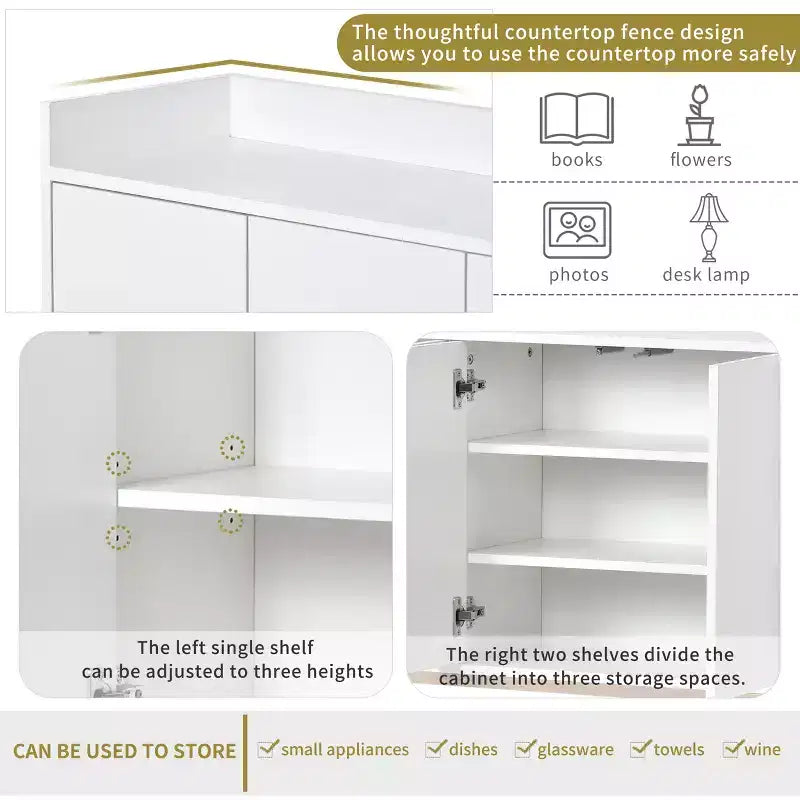 Whisen Madia Moderna Elegante Credenza con Ampio Spazio di Archiviazione per Sala da Pranzo, Ingresso