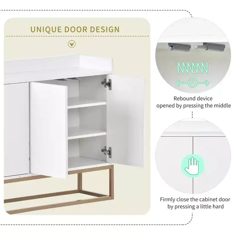 Whisen Madia Moderna Elegante Credenza con Ampio Spazio di Archiviazione per Sala da Pranzo, Ingresso