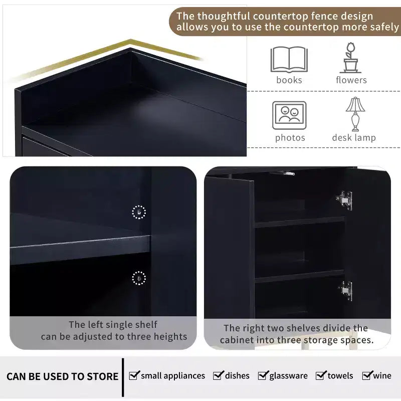 Whisen Madia Moderna Elegante Credenza con Ampio Spazio di Archiviazione per Sala da Pranzo, Ingresso