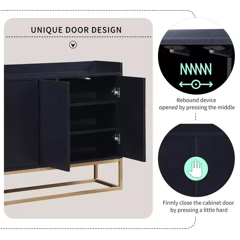 Whisen Madia Moderna Elegante Credenza con Ampio Spazio di Archiviazione per Sala da Pranzo, Ingresso
