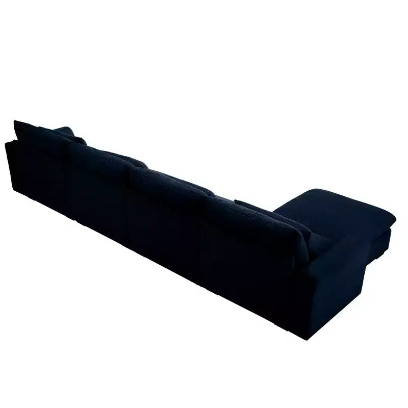 Christopher Knight Home Nelly Divano Sezionale Grande a L in Velluto a Coste 157,5 con Pouf Contenitore e 4 Cuscini Lombari