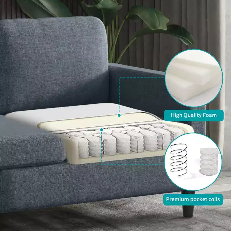 Set di divani componibili Mjkone per soggiorno, divano a 3 posti e divanetto singolo