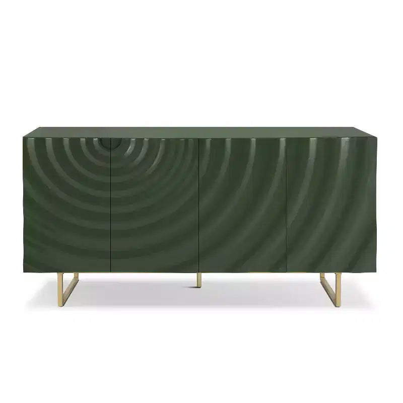 Christopher Knight Home Credenza moderna Cheryiie da 60'' in legno e metallo con quattro ante ondulate a goccia