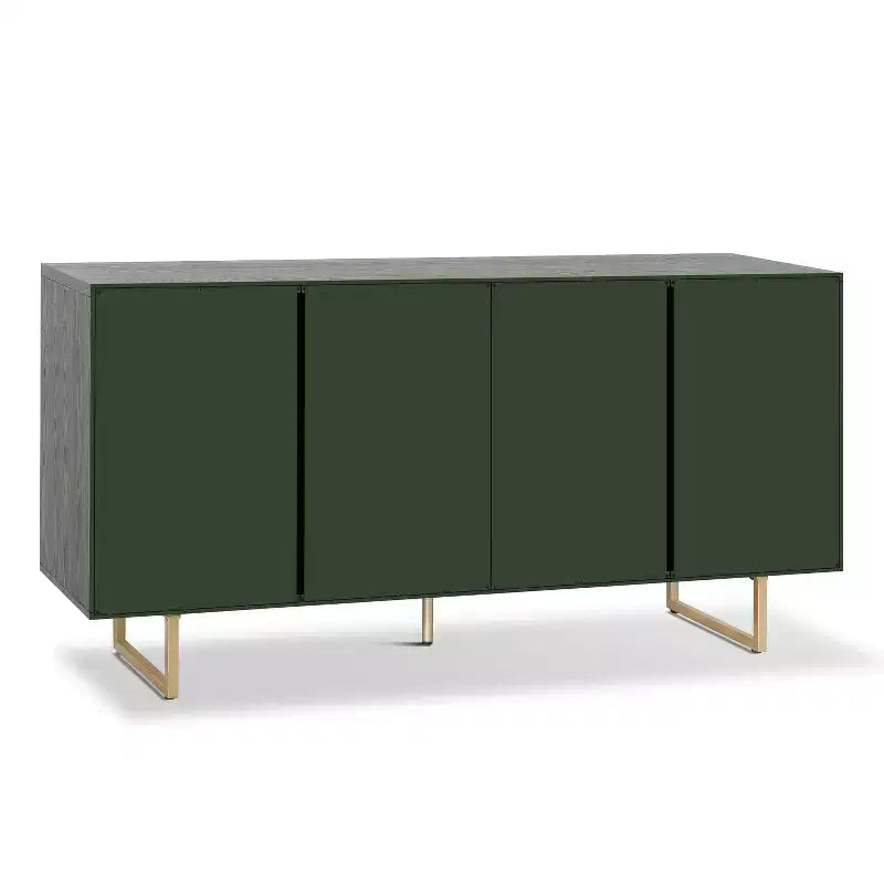 Christopher Knight Home Credenza moderna Cheryiie da 60'' in legno e metallo con quattro ante ondulate a goccia