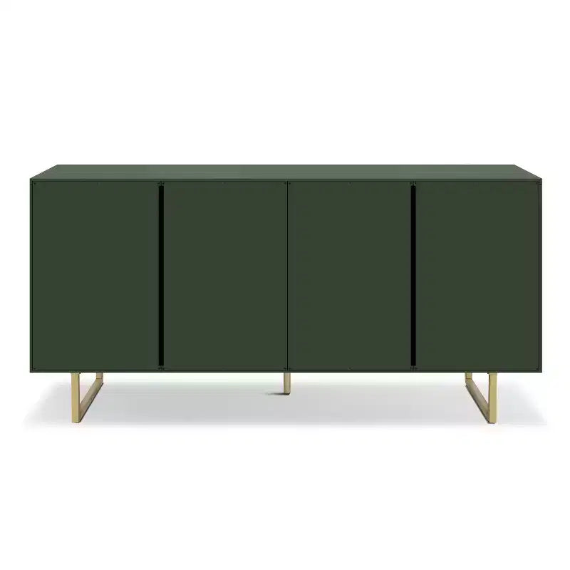 Christopher Knight Home Credenza moderna Cheryiie da 60'' in legno e metallo con quattro ante ondulate a goccia