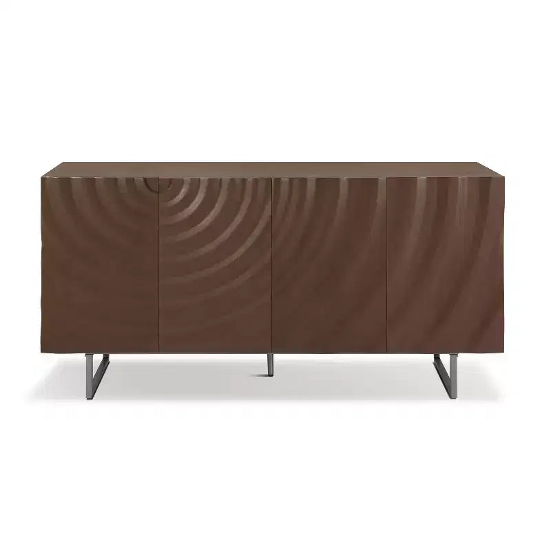 Christopher Knight Home Credenza moderna Cheryiie da 60'' in legno e metallo con quattro ante ondulate a goccia