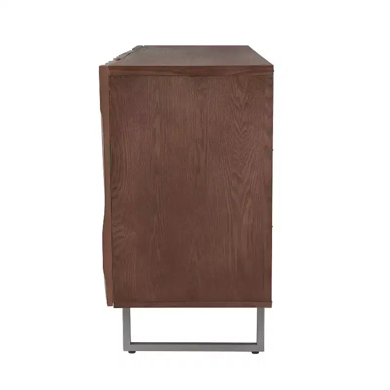 Christopher Knight Home Credenza moderna Cheryiie da 60'' in legno e metallo con quattro ante ondulate a goccia