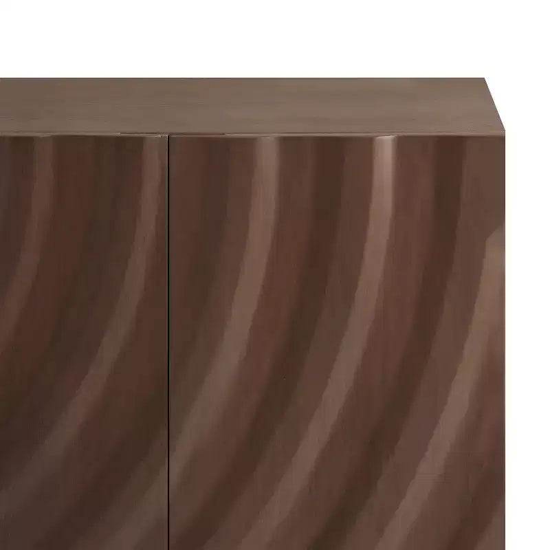 Christopher Knight Home Credenza moderna Cheryiie da 60'' in legno e metallo con quattro ante ondulate a goccia