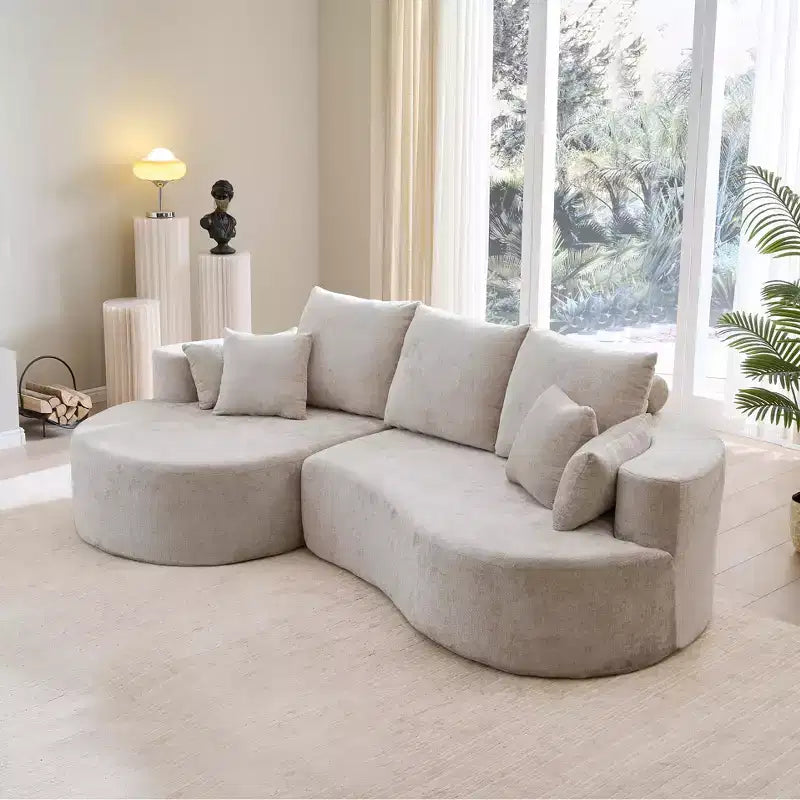 Christopher Knight Home Shamus 106 Divano Sezionale Curvo Moderno e Accogliente con Rivestimento in Tessuto e 7 Cuscini, 4 Posti