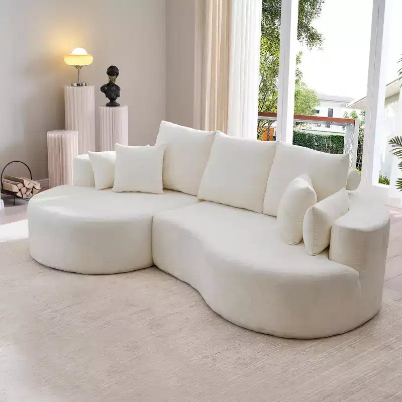 Christopher Knight Home Shamus 106 Divano Sezionale Curvo Moderno e Accogliente con Rivestimento in Tessuto e 7 Cuscini, 4 Posti