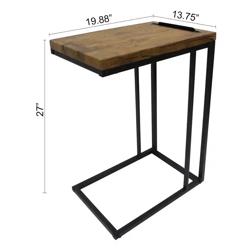 Tavolino laterale a C eHemco Slide Under Sofa con piano effetto caffè per il soggiorno