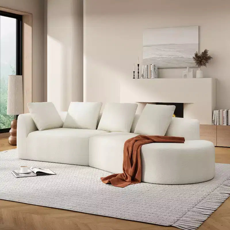 Divano componibile moderno Christopher Knight Home 116 curvo con spugna ad alta densità e 4 cuscini