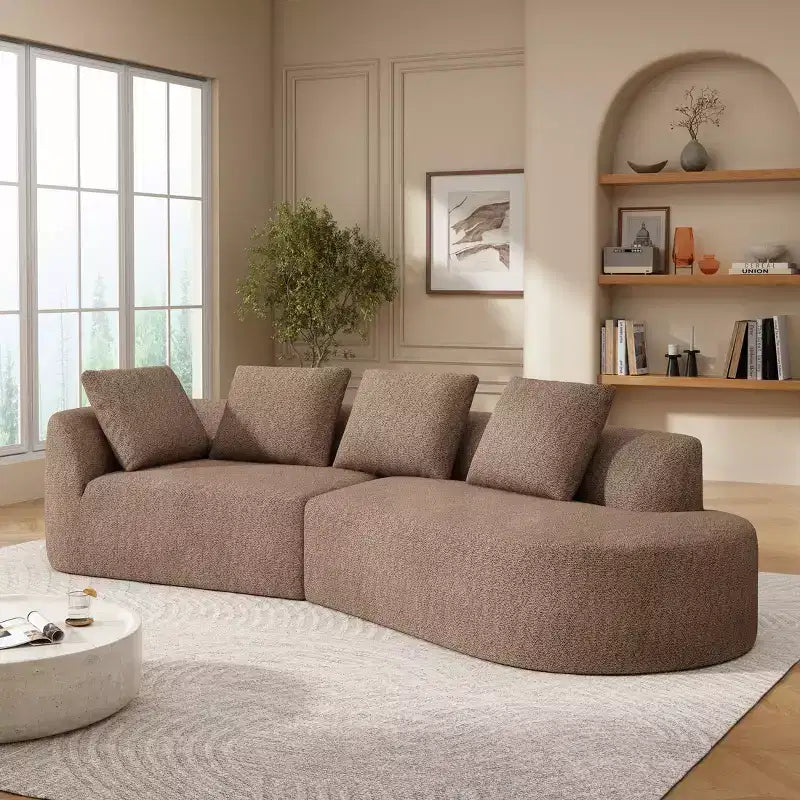 Divano componibile moderno Christopher Knight Home 116 curvo con spugna ad alta densità e 4 cuscini