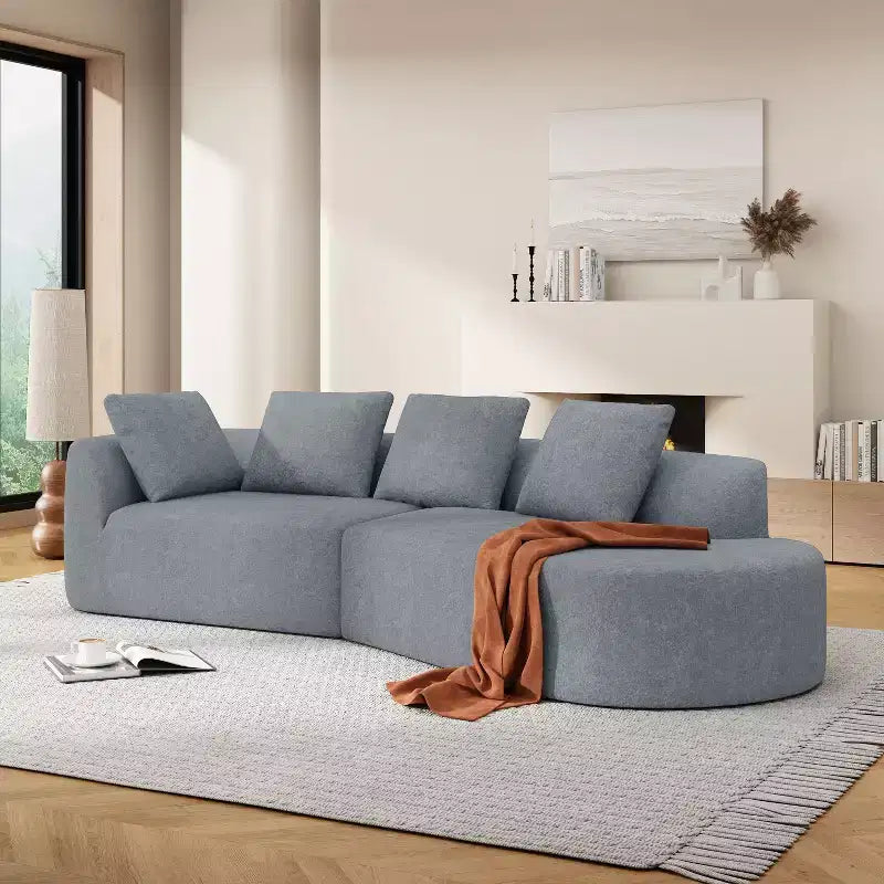 Divano componibile moderno Christopher Knight Home 116 curvo con spugna ad alta densità e 4 cuscini