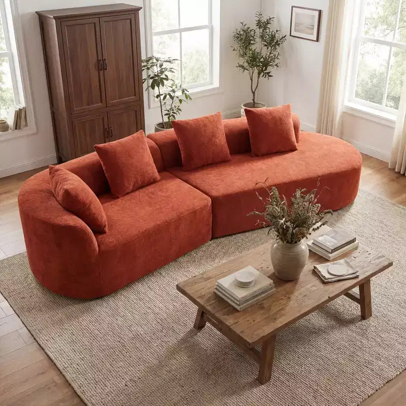 Divano componibile moderno Christopher Knight Home 116 curvo con spugna ad alta densità e 4 cuscini