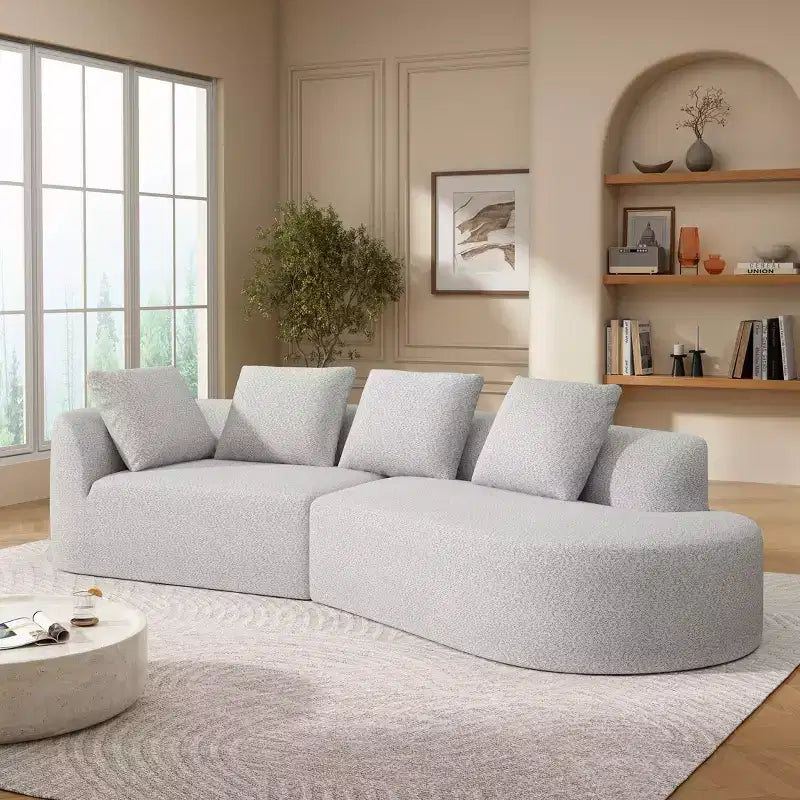Divano componibile moderno Christopher Knight Home 116 curvo con spugna ad alta densità e 4 cuscini