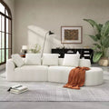 Christopher Knight Home 116 Modern Curved Sectional Sofa with High-Density Sponge and 4 Pillows