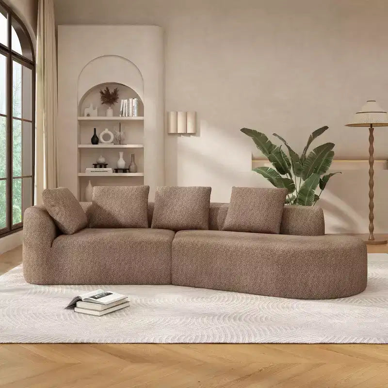 Divano componibile moderno Christopher Knight Home 116 curvo con spugna ad alta densità e 4 cuscini