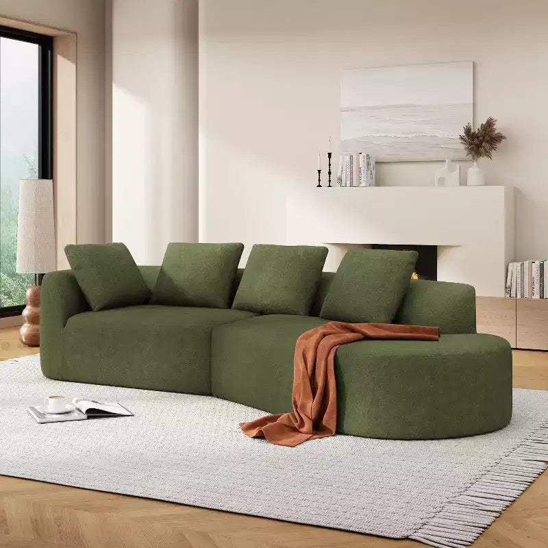 Divano componibile moderno Christopher Knight Home 116 curvo con spugna ad alta densità e 4 cuscini